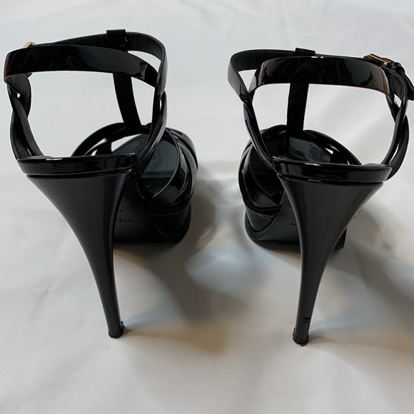 Authentic Saint Laurent (YSL) Tribute Platform Sandal Heels in Black 105mm Sz 36 - Picture 6 of 8